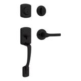 Kwikset Henley Matte Black Entry Handleset 1.75 in.