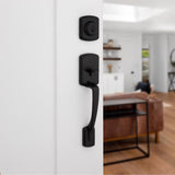 Kwikset Henley Matte Black Entry Handleset 1.75 in.
