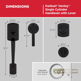 Kwikset Henley Matte Black Entry Handleset 1.75 in.