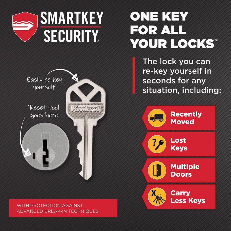 Kwikset Dakota Satin Nickel Entry Handleset 1.75 in.