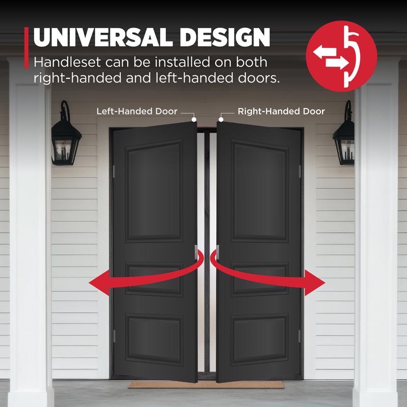 Kwikset Dakota Satin Nickel Entry Handleset 1.75 in.