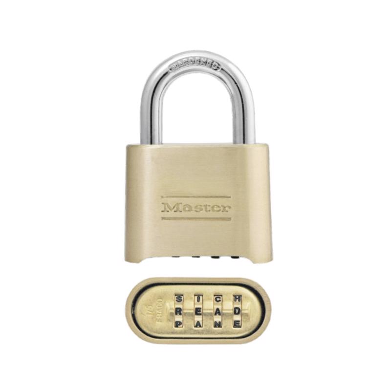 Master Lock 2 in. W Brass Resettable Combination Padlock