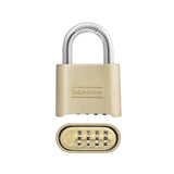 Master Lock 2 in. W Brass Resettable Combination Padlock