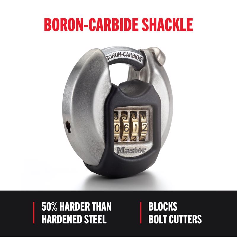Magnum 2-3/4 in. W Stainless Steel 4-Pin Cylinder Shrouded Padlock