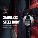 Magnum 2-3/4 in. W Stainless Steel 4-Pin Cylinder Shrouded Padlock