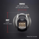 Magnum 2-3/4 in. W Stainless Steel 4-Pin Cylinder Shrouded Padlock