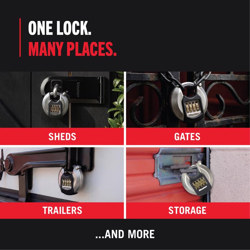 Magnum 2-3/4 in. W Stainless Steel 4-Pin Cylinder Shrouded Padlock