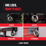 Magnum 2-3/4 in. W Stainless Steel 4-Pin Cylinder Shrouded Padlock