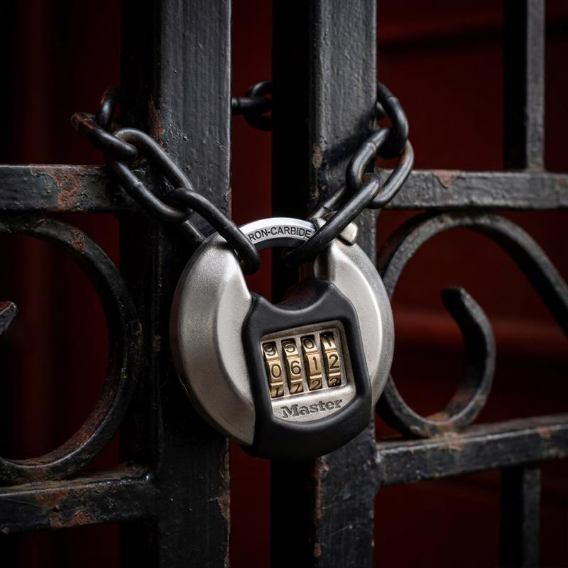 Magnum 2-3/4 in. W Stainless Steel 4-Pin Cylinder Shrouded Padlock