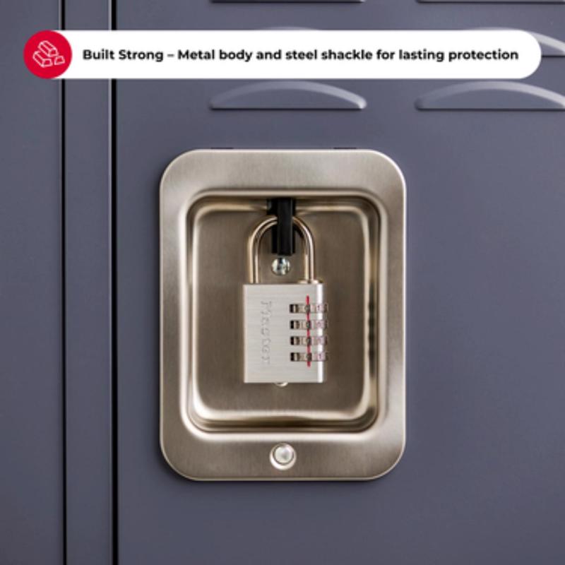 Master Lock 1-9/16 in. W Metal 4-Digit Combination Combination Padlock