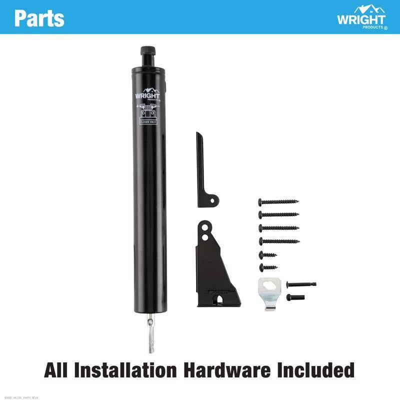 Wright Products Black Aluminum Pneumatic Door Closer