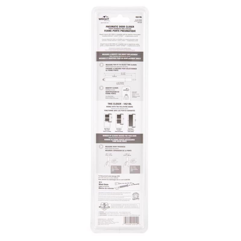 Wright Products Black Aluminum Pneumatic Door Closer