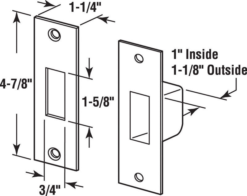 Prime-Line 4.875 in. H X 1.25 in. L Brass-Plated Steel High Security Box Strike