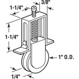 Prime-Line 1 in. D X 1/4 in. L Nylon Roller Assembly 2 pk