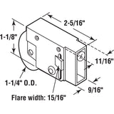 Prime-Line 1-1/4 in. D X 2.31 in. L Steel Roller Assembly 1 pk