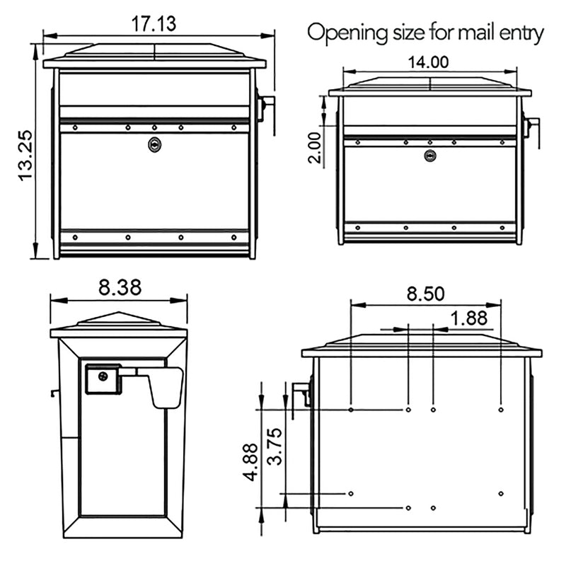 Gibraltar Mailboxes Mailsafe Contemporary Aluminum Wall Mount Black Locking Mailbox