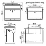 Gibraltar Mailboxes Mailsafe Contemporary Aluminum Wall Mount Black Locking Mailbox