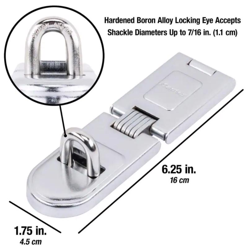 Master Lock Bright Hardened Steel 6-1/4 in. L Fixed Staple Hasp 1 pk