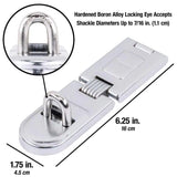 Master Lock Bright Hardened Steel 6-1/4 in. L Fixed Staple Hasp 1 pk