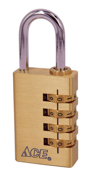 Ace 1-7/8 in. W X 2-3/4 in. L Brass Double Locking Padlock