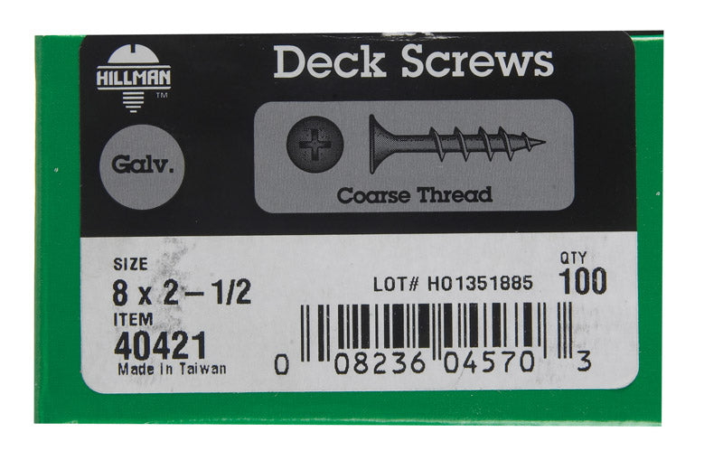 GALV DECK SCREW 8X2 1/2