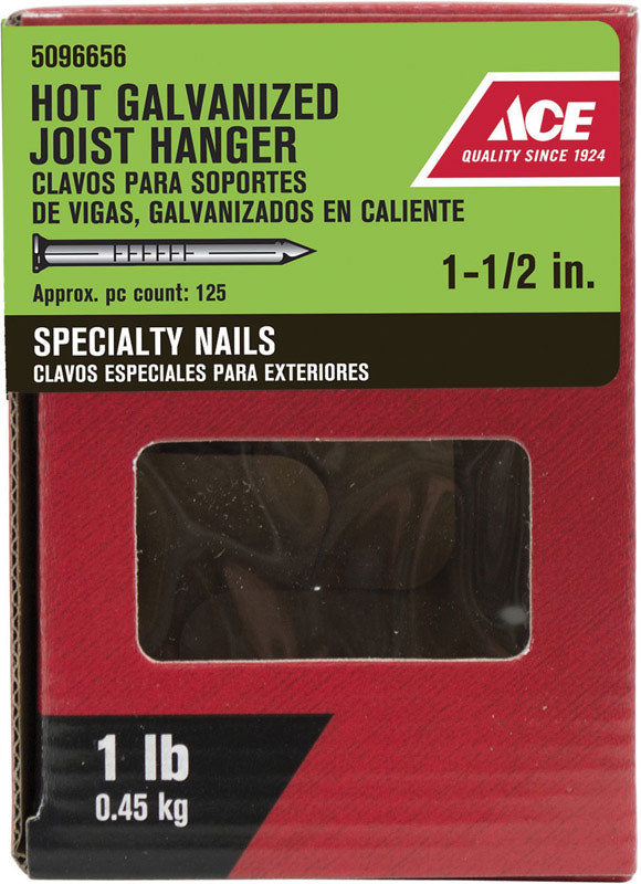 Ace 1-1/2 in. Joist Hanger Hot-Dipped Galvanized Steel Nail Round Head 1 lb