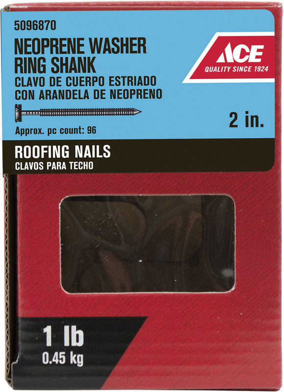 Ace 2 in. Roofing Galvanized Steel Nail Round Head 1 lb