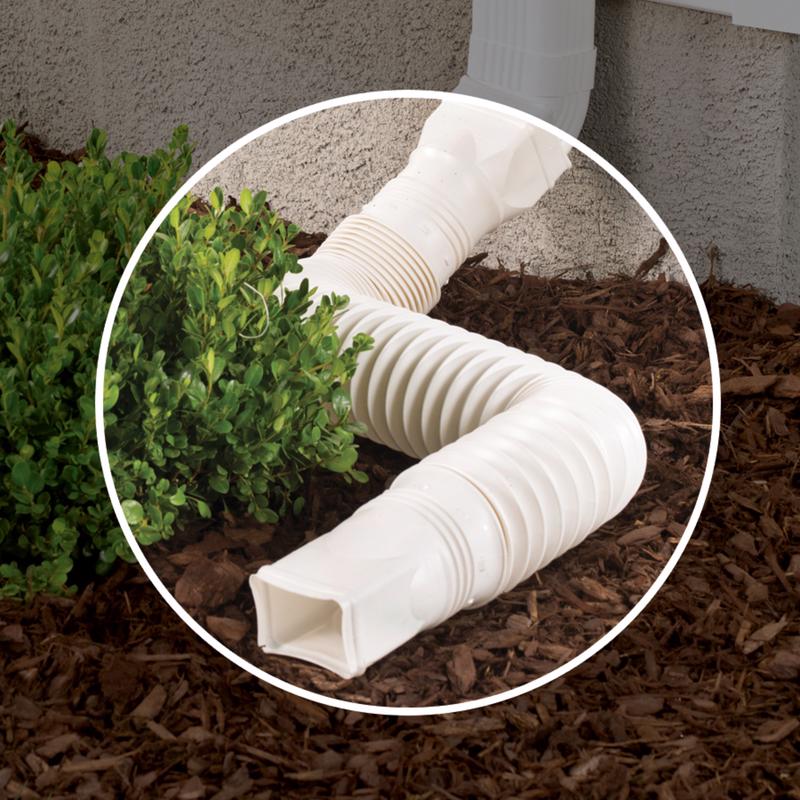 Amerimax Flex-A-Spout 4.5 in. H X 4.5 in. W X 55 in. L White Vinyl Downspout Extension