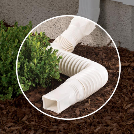 Amerimax Flex-A-Spout 4.5 in. H X 4.5 in. W X 55 in. L White Vinyl Downspout Extension