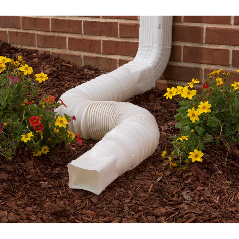 Amerimax Flex-A-Spout 4.5 in. H X 4.5 in. W X 55 in. L White Vinyl Downspout Extension
