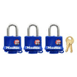 PADLOCK 1-1/2"COVERD 3PK