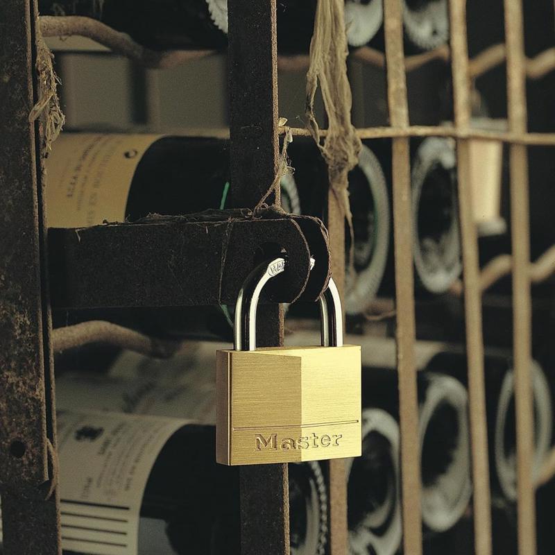 Master Lock 1-1/4 in. H X 5/16 in. W X 1-9/16 in. L Brass 4-Pin Tumbler Padlock Keyed Alike