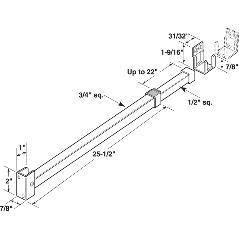 Prime-Line Aluminum Indoor Security Telescopic Bar Lock