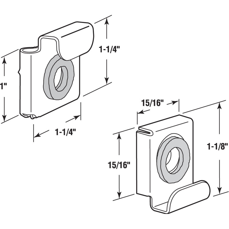 Prime-Line Chrome Silver Small Adjustable Mirror Clip Set 20 lb 2 pk