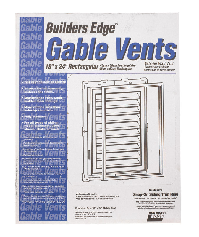VENT GABLE WHT PLAS18X24