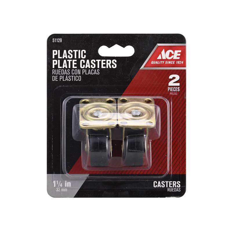 CASTR PLSTIC 1-1/4" BLK