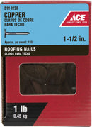 Ace 1-1/2 in. Roofing Copper Nail Large Head 1 lb