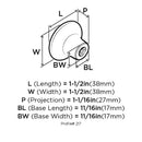 Amerock Allison Round Cabinet Knob 1-1/2 in. D 1-1/16 in. Gloss 1 pk