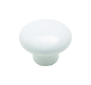 KNOB 1.25"RND CERAMIC WH