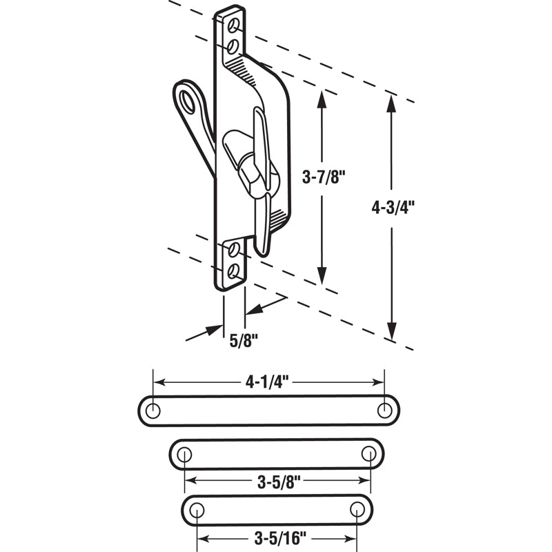 Prime-Line Die-Cast Silver Aluminum Center Jalousie Window Operator Kit For Universal