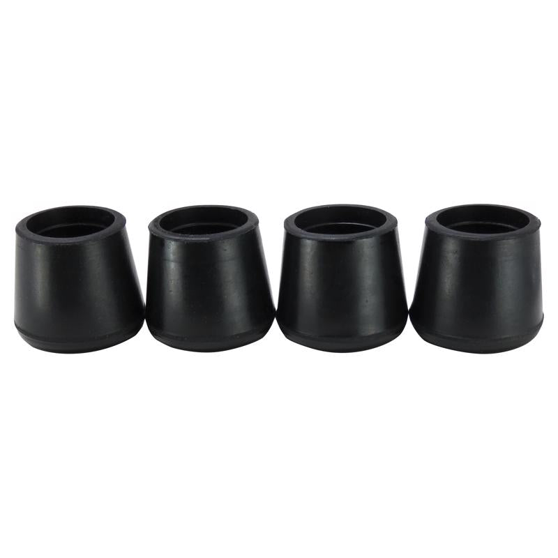 Ace Rubber Leg Tip Black Round 1 in. W 4 pk