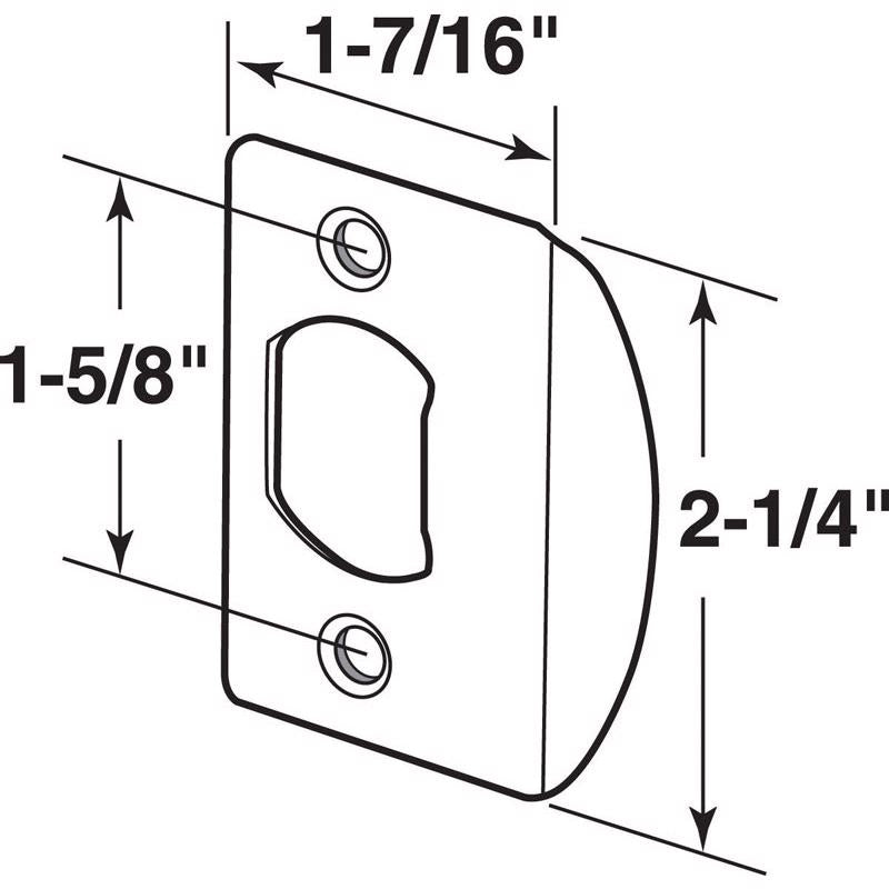 Prime-Line 2.25 in. H Chrome Steel Latch Strike Plate