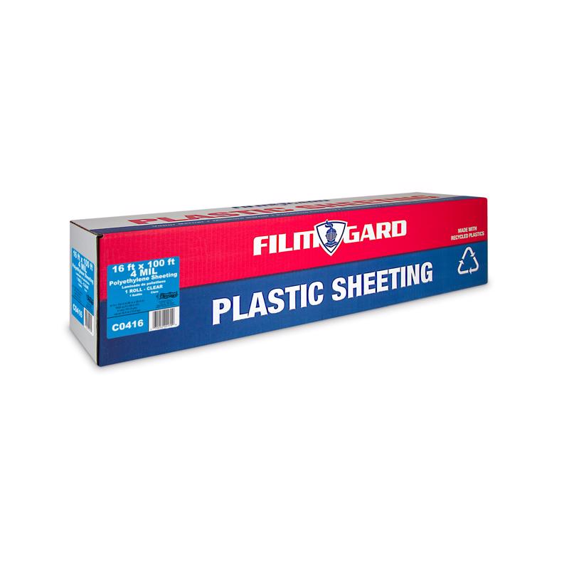 Film-Gard Plastic Sheeting 4 mil X 16 ft. W X 100 ft. L Polyethylene Clear