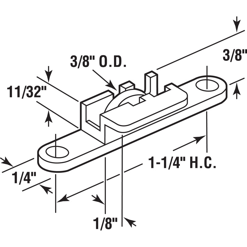 Prime-Line White Nylon/Steel Center Single-Arm Casement Window Roller For Tom Ray's Tyco 66