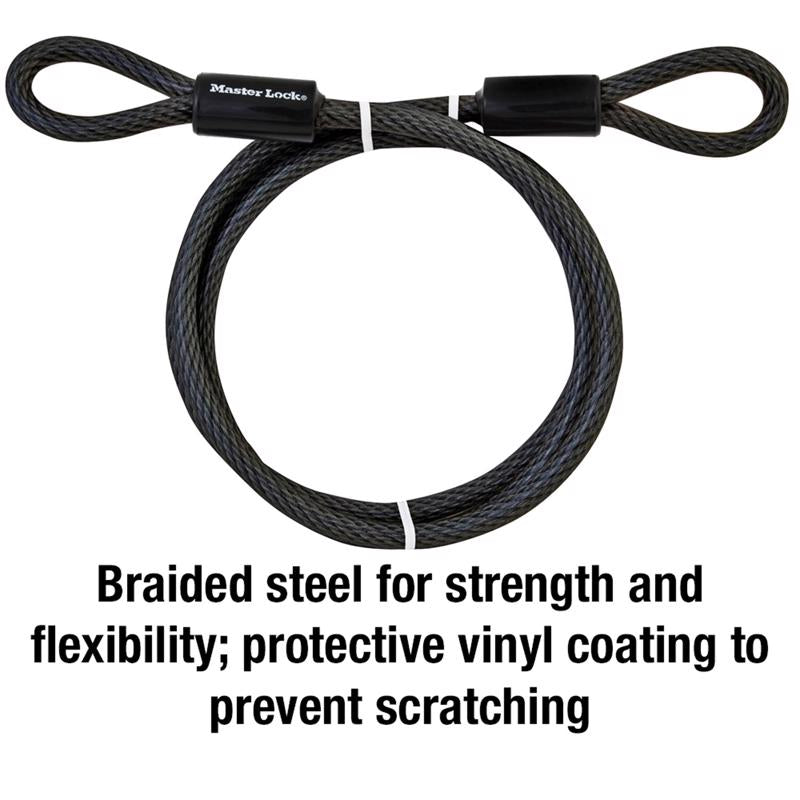 Master Lock 3/8 in. D X 72 in. L Vinyl Coated Steel Flexible Braided Steel Cable