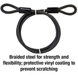 Master Lock 3/8 in. D X 72 in. L Vinyl Coated Steel Flexible Braided Steel Cable