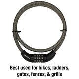 Master Lock 3/8 in. W X 5 ft. L Steel 4-Dial Combination Locking Cable