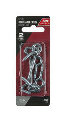 Ace Small Zinc-Plated Silver Steel 0.8175 in. L Hook and Eye 2 pk