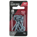 Ace Small Zinc-Plated Silver Steel 1.6875 in. L Ceiling Hook 25 lb 8 pk