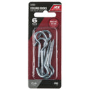 Ace Medium Zinc-Plated Silver Steel 2-1/8 in. L Ceiling Hook 40 lb 6 pk